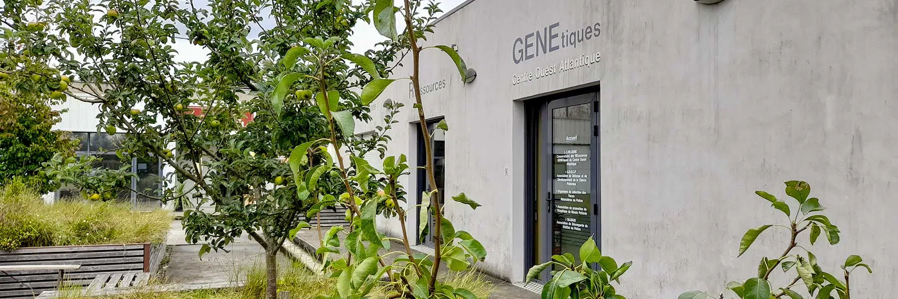 Entrée du conservatoire des ressources génétiques à Coulon - cregene